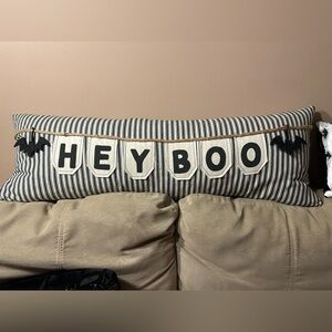 Long “Hey Boo” pillow